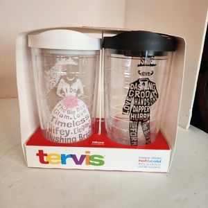 Tervis Bride Dress Groom Tux Wedding 16oz Tumbler Set New